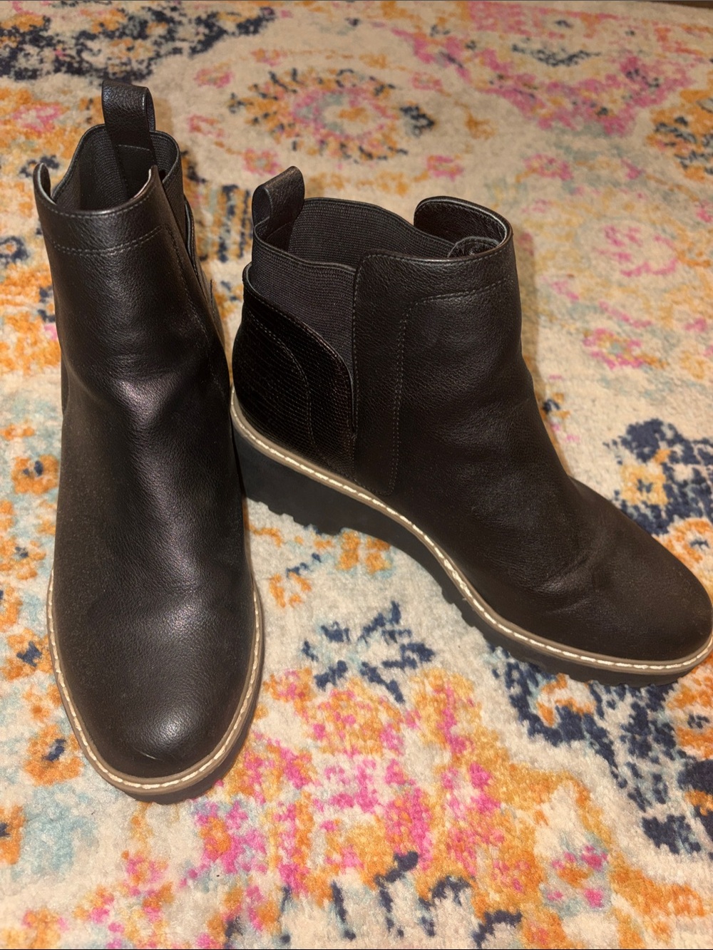 Dolce Vita Black Chelsea Ankle Booties with Side Elastic Panels